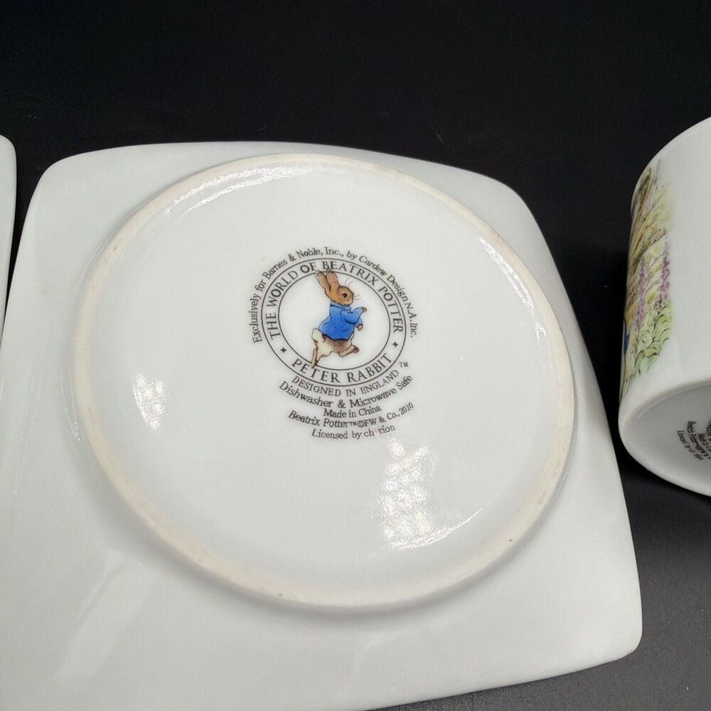 2010 Peter Rabbit Tea Party Set for Two Beatrix Potter. Made/England. Good Cond. - Picture 13 of 16